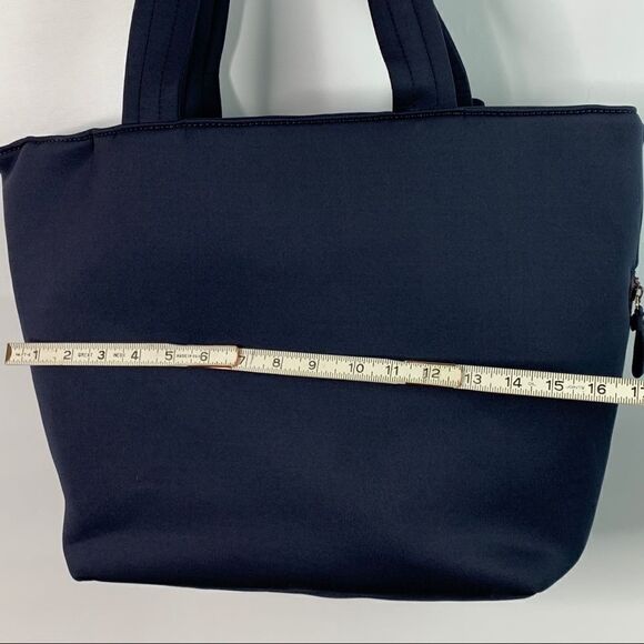 Stella & Dot Navy Blue Bow Front Nylon Tote Bag purse organizer designer - Picture 10 of 11